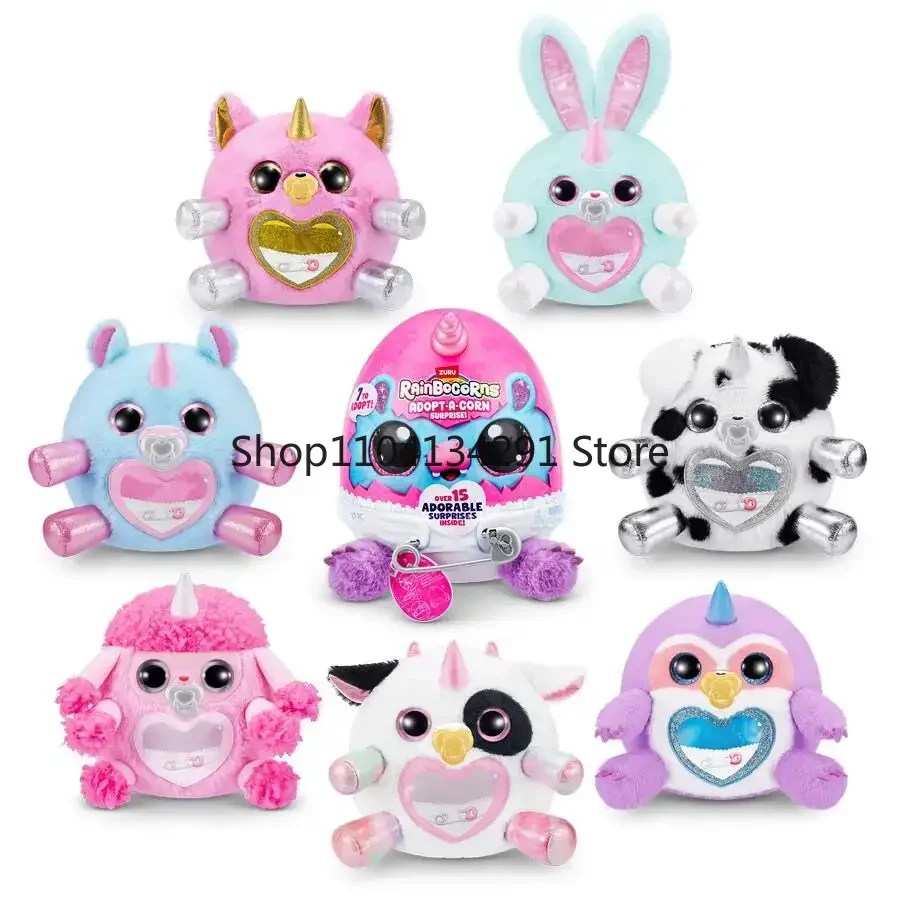 

ZURU Rainbocorns Adpot-A-Corn Surprises Series 1 Nurturing Plush Toys Girls Play House Toys Unboxing Surprise Gifts