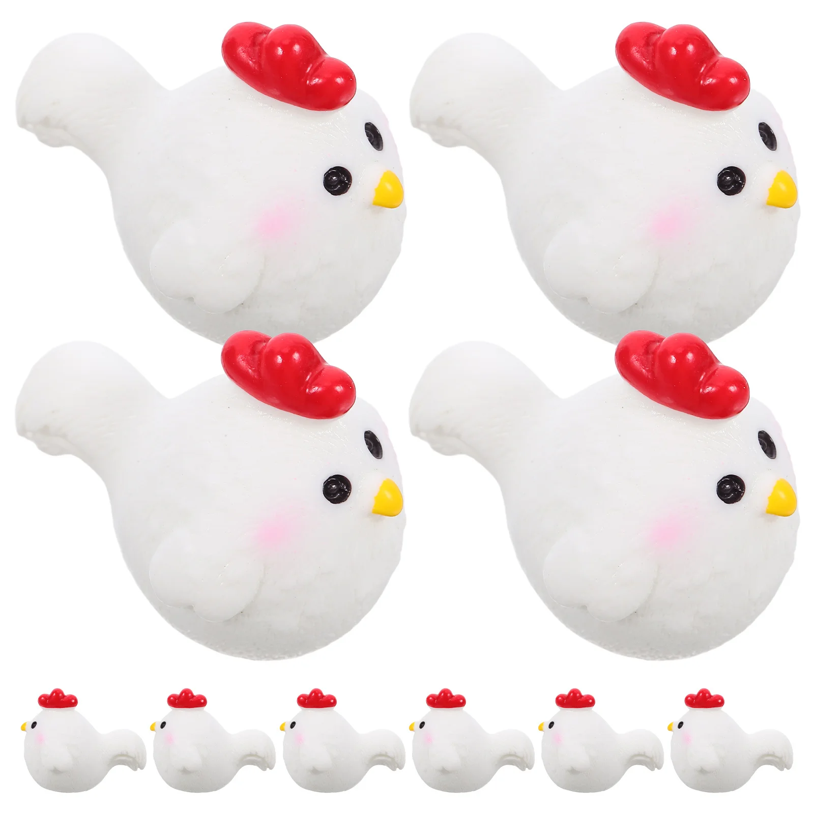 

10Pcs Miniature Chick Ornaments Small Cute Lightweight Resin Micro Landscape Decoration Mini Chicken Adornments Garden Decor