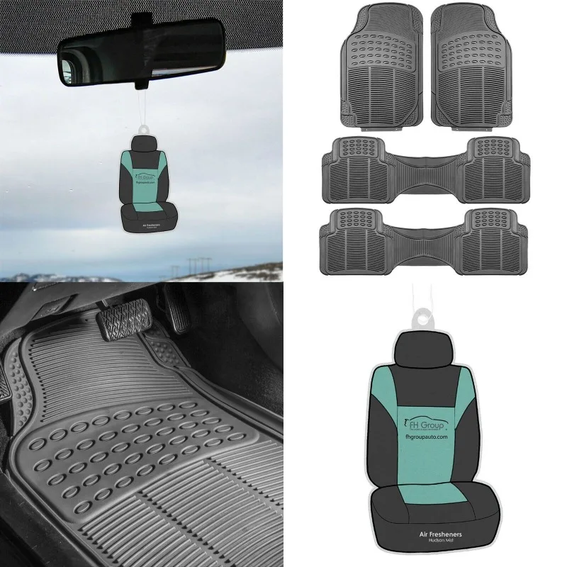 

3 Row Universal Floor Mats for Auto, Cars, SUVs, Vans, All Weather Gray Set United States