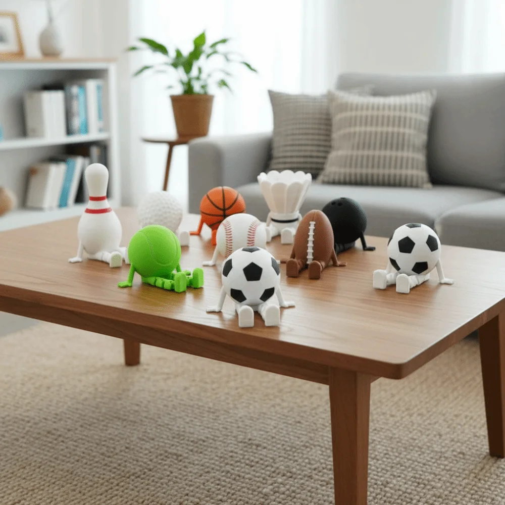Collection Series 3D Printed Soccor Funny Design Figurine Collection 3D Printed Ball Ornament Football Basketball
