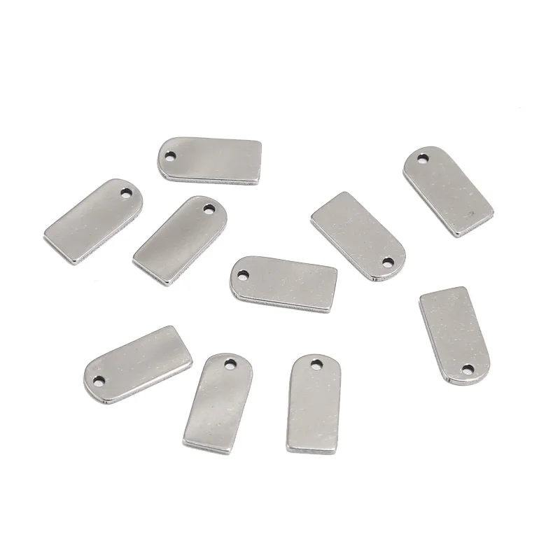 

100pcs/lot Stainless Steel 6*13mm Rectangle Metal Flakes Connectors Accessories For DIY Jewelry Making Neckalces Findings