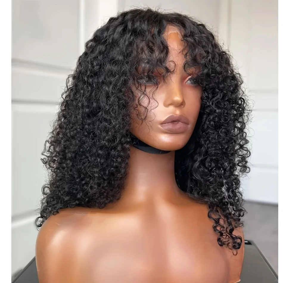 

Мягкий парик без клея, 26 дюймов, натуральный черный цвет, плотность 180%, кудрявый, с кружевной передней частью, для женщин, с детским волосом, синтетический, предварительно снятая линия роста волос, для повседневного использования