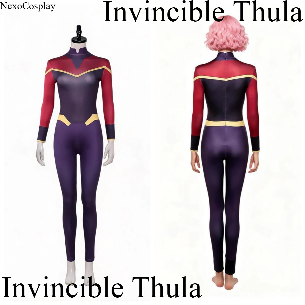 

Invincible Thula Cosplay Costume Red Jumpsuit Halloween Role Play Costume NexoCosplay
