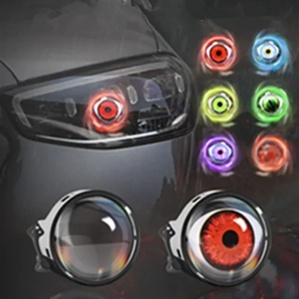 1Pair LED Dynamic Devil Eyes Lights 12V-36V Car Headlight Retrofit Eyes Light 6Modes/33Modes With Lens Eyes Light Remote Control