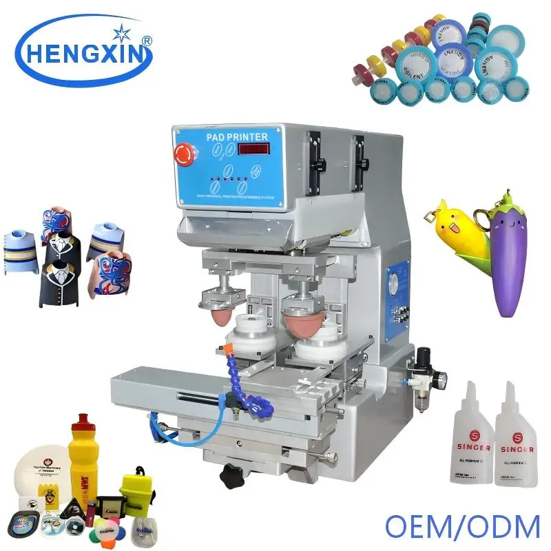 Semi-auto Desktop 2 Color 90mm Pad Printer for Pen Cable Golf Tee Golf Ball Bottle Cup Cable Lump Lighter Usb Sun Glass