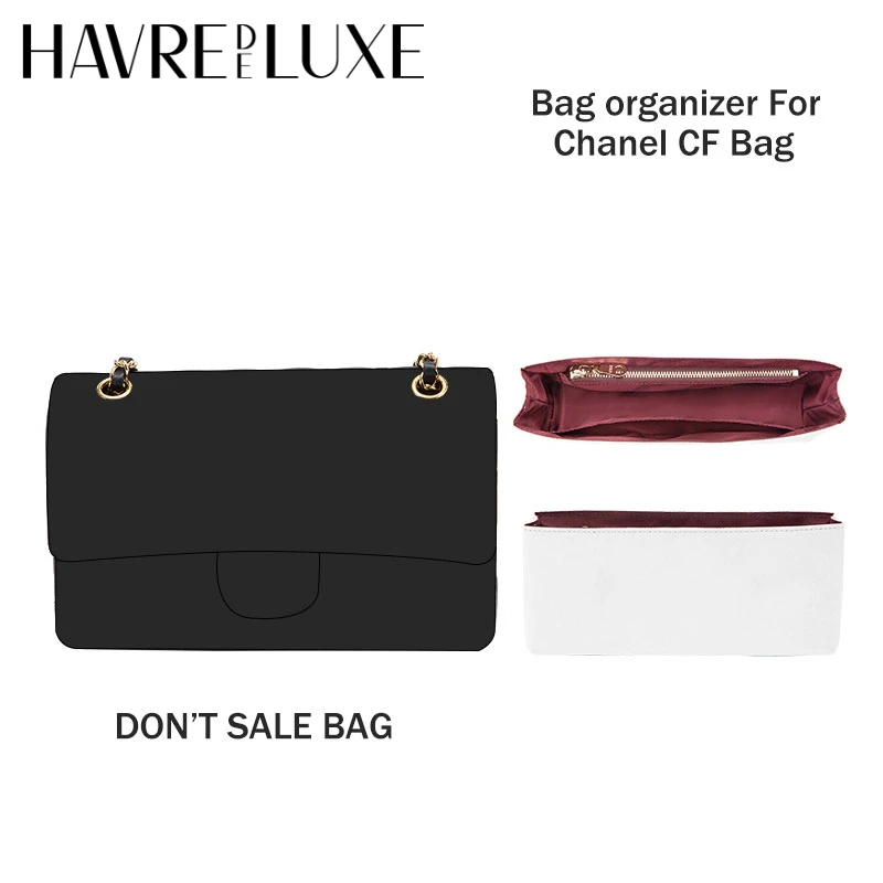 HAVREDELUXE Bag Organizers For Chanel Cf Bag Medium Liner Bag Square Fat Waterproof Dupont Paper Bag Support Hardware Film