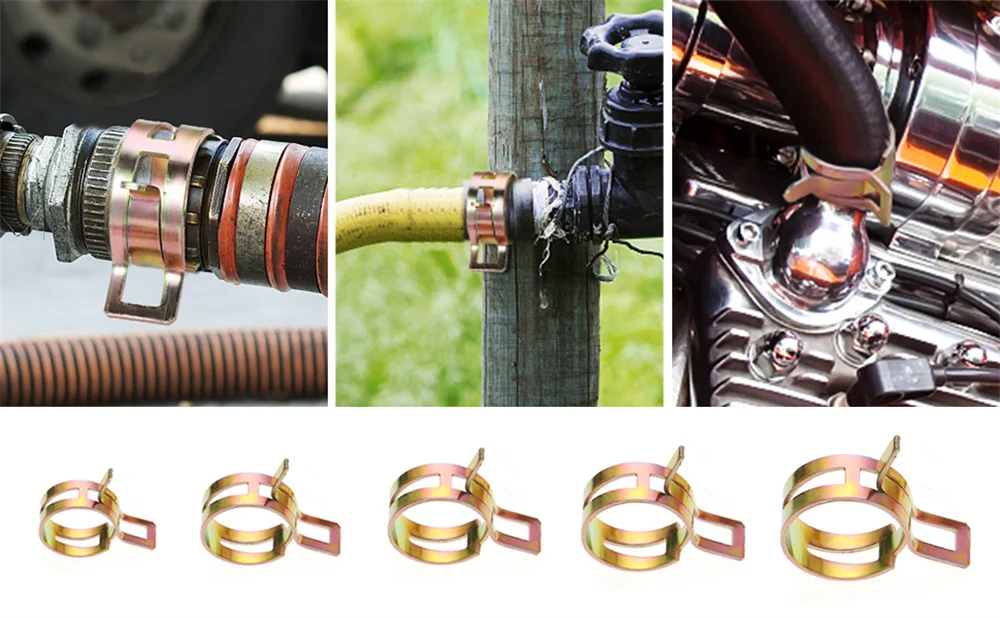 260 Stück 6-25mm Kraftstoffleitungs-Schlauchklemmen, Silikon-Vakuumschlauchklemmen, Stahl-Wasserrohrklammern, Farbige Verzinkte Ringklemmen – Detail 6