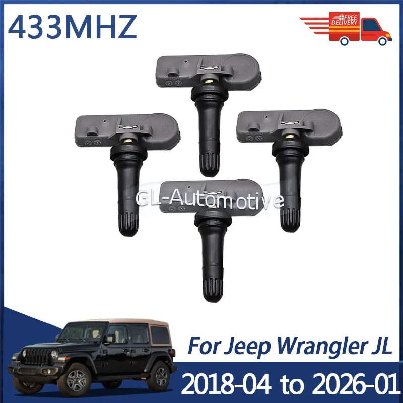 4PCS TPMS Sensor Reifendruck Überwachung Sensor Für Jeep Wrangler JL 2018-04 bis 2026-01 68241067AA 68241067AB