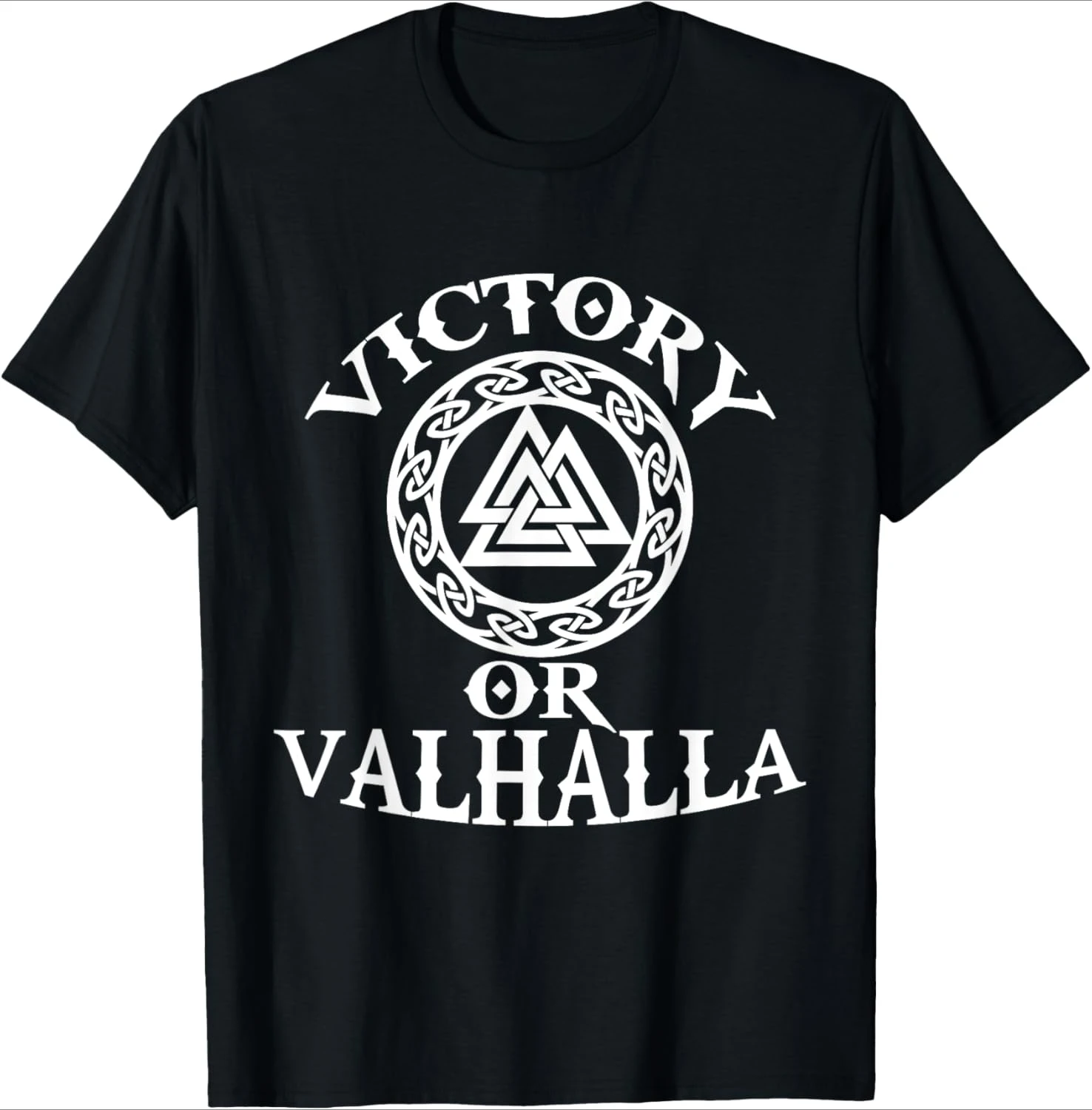 

Victory Or Valhalla Nordic warriors pattern design -100% cotton summer O-neck short sleeve casual printed men's T-shirt.