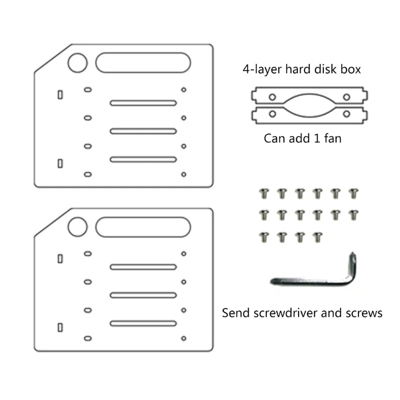 3.5 In DIY Acrylic Hard Disk Bracket Bay Desktop Computer External Hard Shelf Rack HDD Storage Box for C