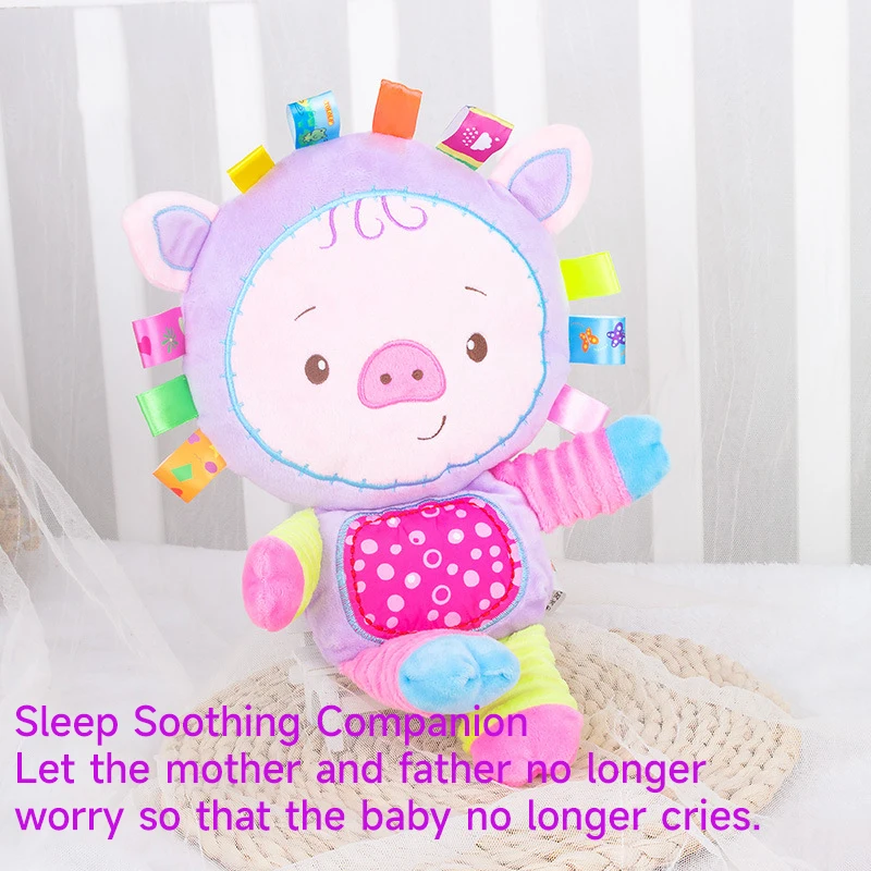 Montessori Baby Cuddle Toy Wbudowane grzechotki Sensoryczny słoń Pluszowy dzwonek Zabawka Kreskówka Zwierzę Pluszowy dzwonek Zabawka Towarzysząca podróż Zabawki