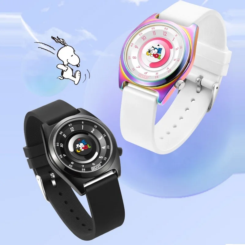 Snoopy Peanuts For Women Watch Lovely Japan Quartz Wristwatch Cartoon Rotatable Dial Girl Youth Student Teenage Cute Gift Clock