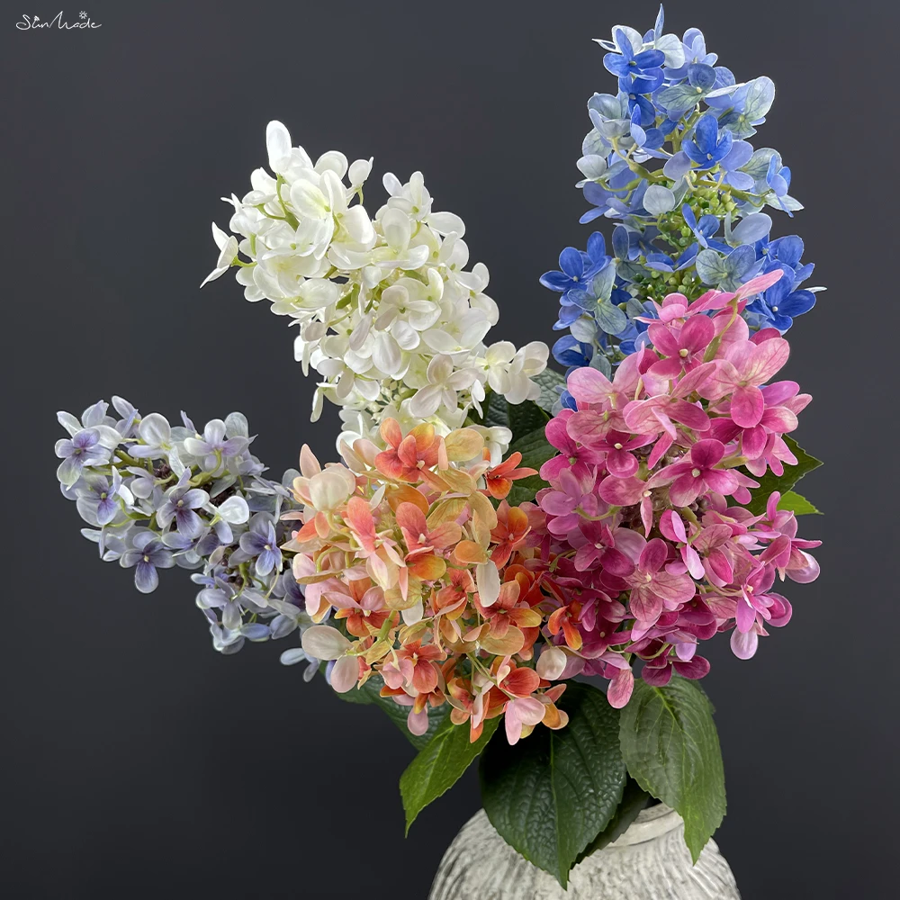 SunMade Luxury Magic Moist Hydrangea Real Touch Artificial Flowers Home Decor Wedding Decoration Christmas Flores Artificiales