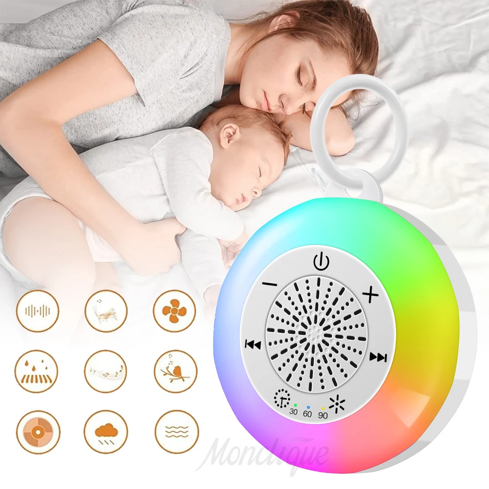 

22 Songs White Noise Quality Sleep Sound Machine Portable Baby Sleep Machine Soothing Sounds Volume Adjustable Built in Recharge