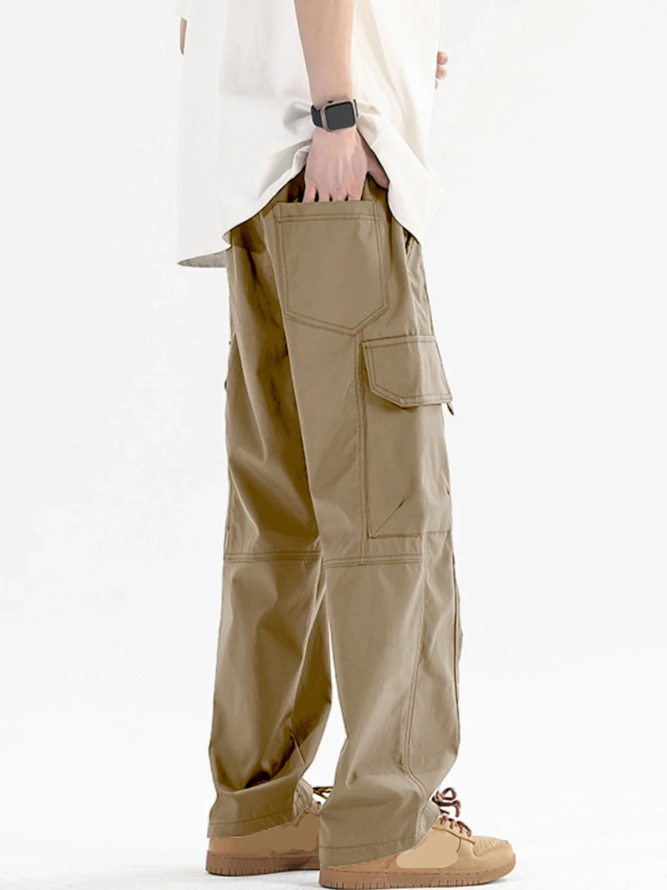 سراويل البضائع الفضفاضة للرجال من LIBIELIY، سراويل رياضية كاجوال برباط وخصر مطاطي وواسعة الساق، سراويل خارجية