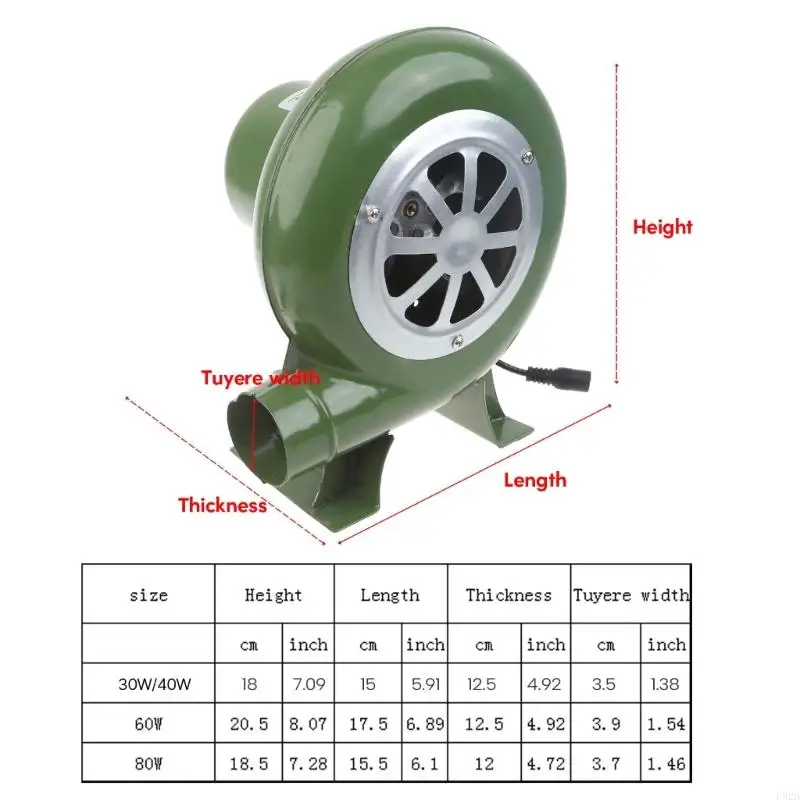 Quạt BBQ F92B Máy thổi điện khởi động cho than lửa 2900R Thợ rèn rèn máy thổi