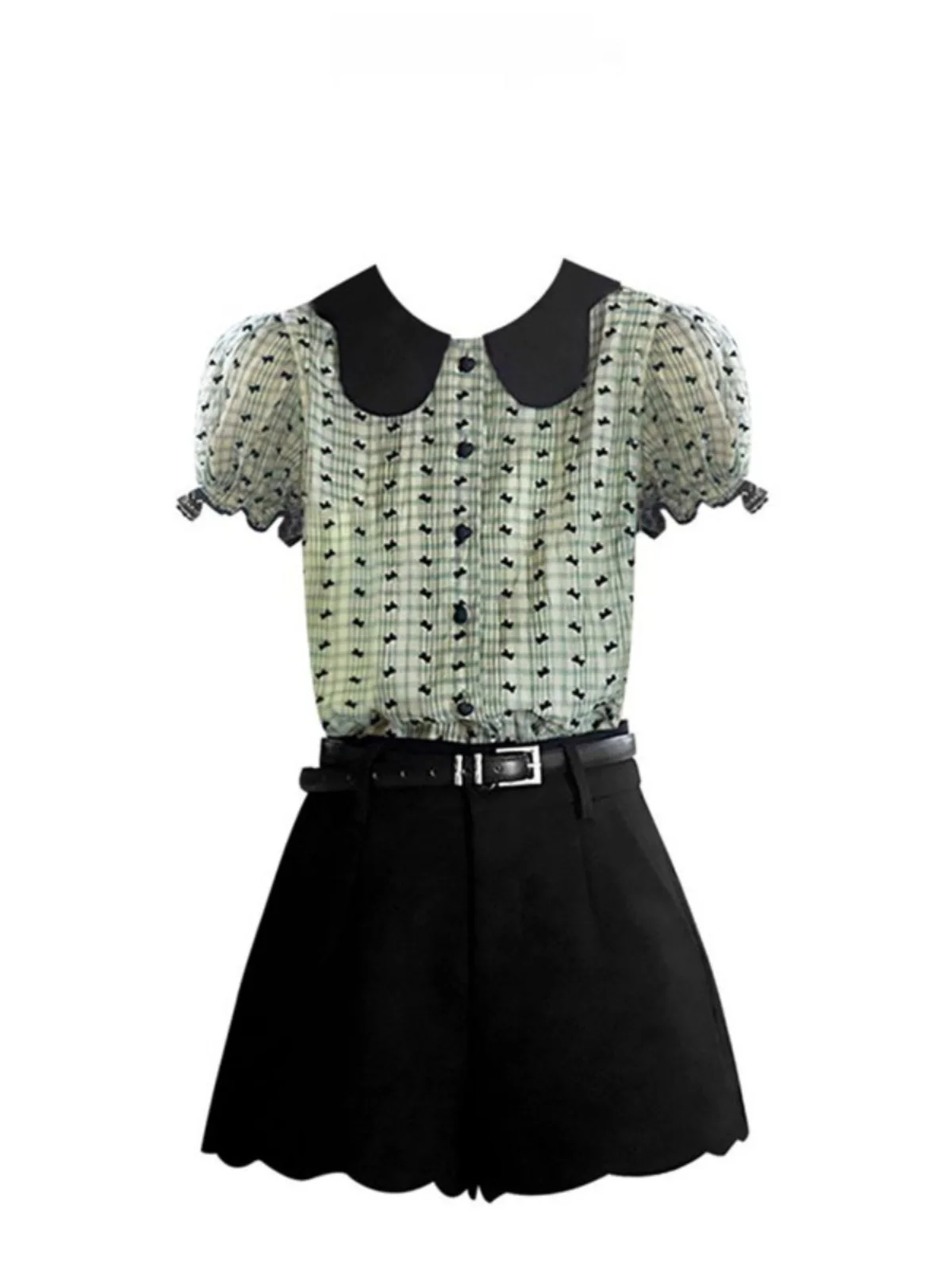 

Женский топ в стиле ретро с воротником-лепестком, цветным принтом и пуговицами, приталенный крой, повседневный, с цветочным узором