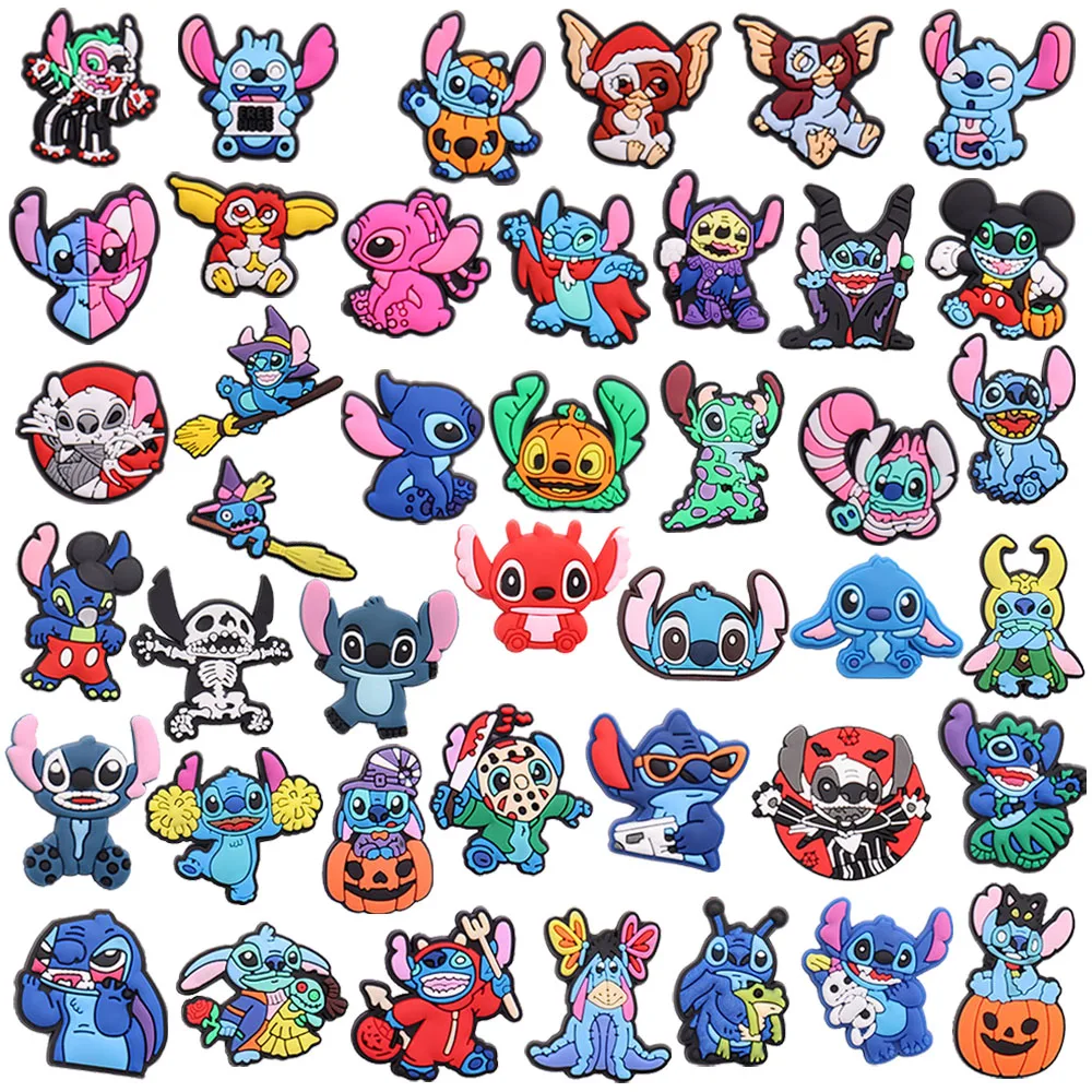 Good Quality 1-16pcs PVC Shoe Charms Lilo & Stitch Bad Guy Little Monster Accessories Shoes Ornament Fit Wristbands X-mas Gift