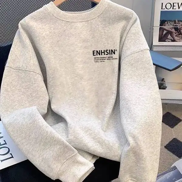 

Loose Fit Pure Cotton Sweatirt for Men And Women Autumn Winter Trendy Casual round Ne Long Sve T-irt Youth Sle