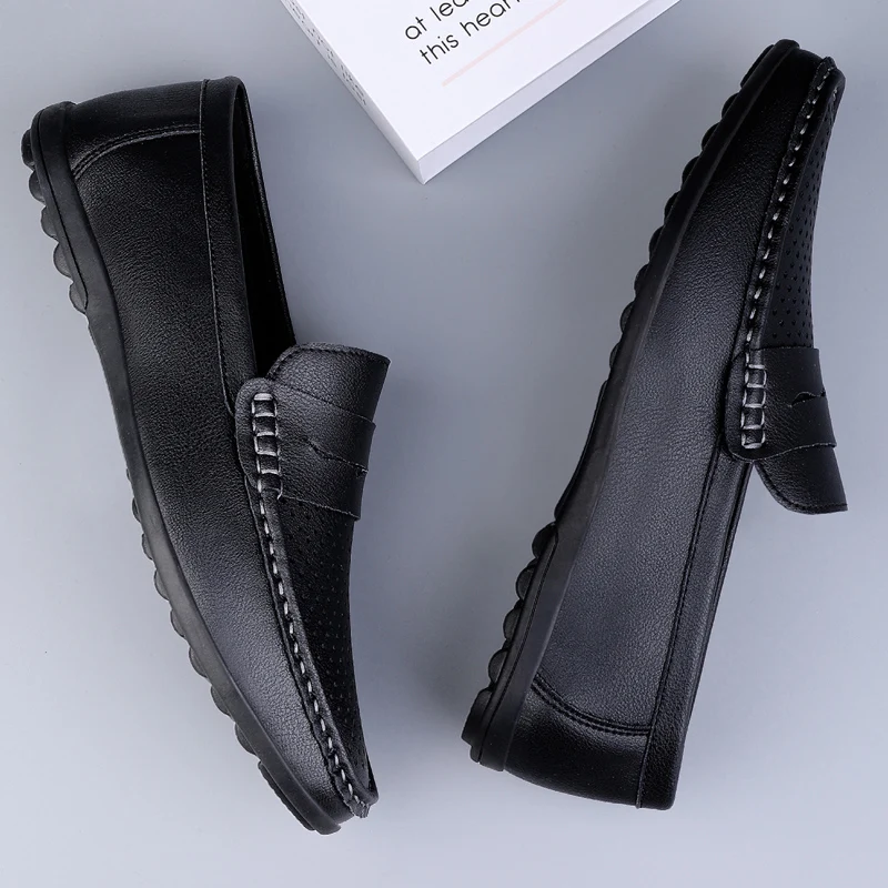 Daily Casual Men's Leather Shoes Driving Shoes New Four-Season General Doudou Men's Shoes Outdoor Lazy One-Pedal Men