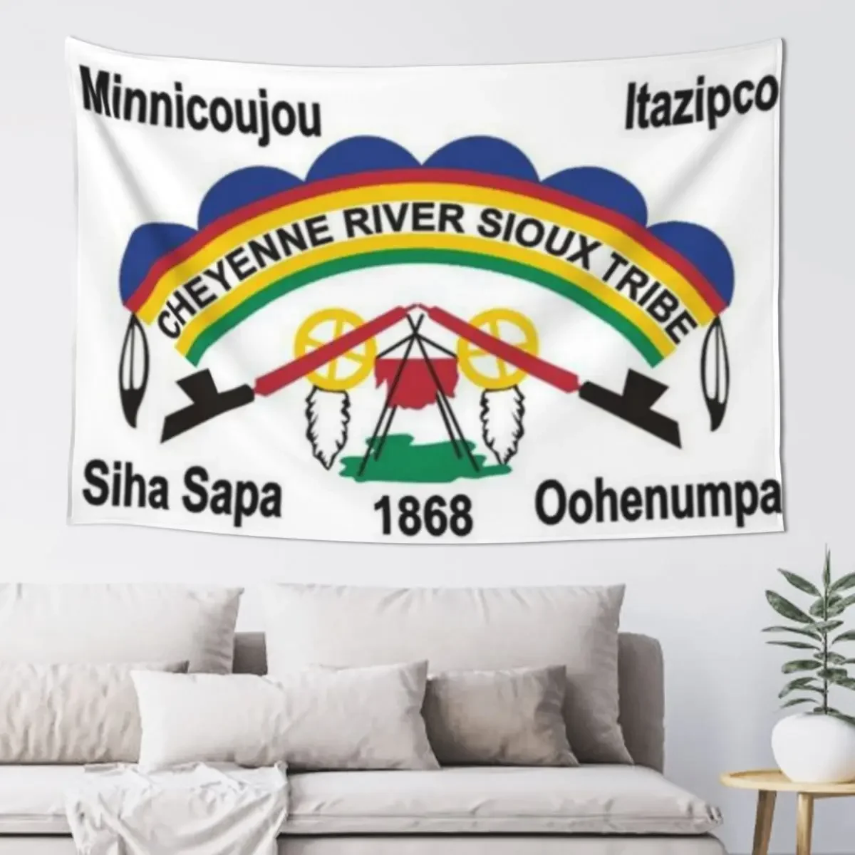 Flag of Cheyenne River Sioux tribe Indian ReservationSouth Dakota USA Tapestry Room Decorations Wall Decorations Tapestry