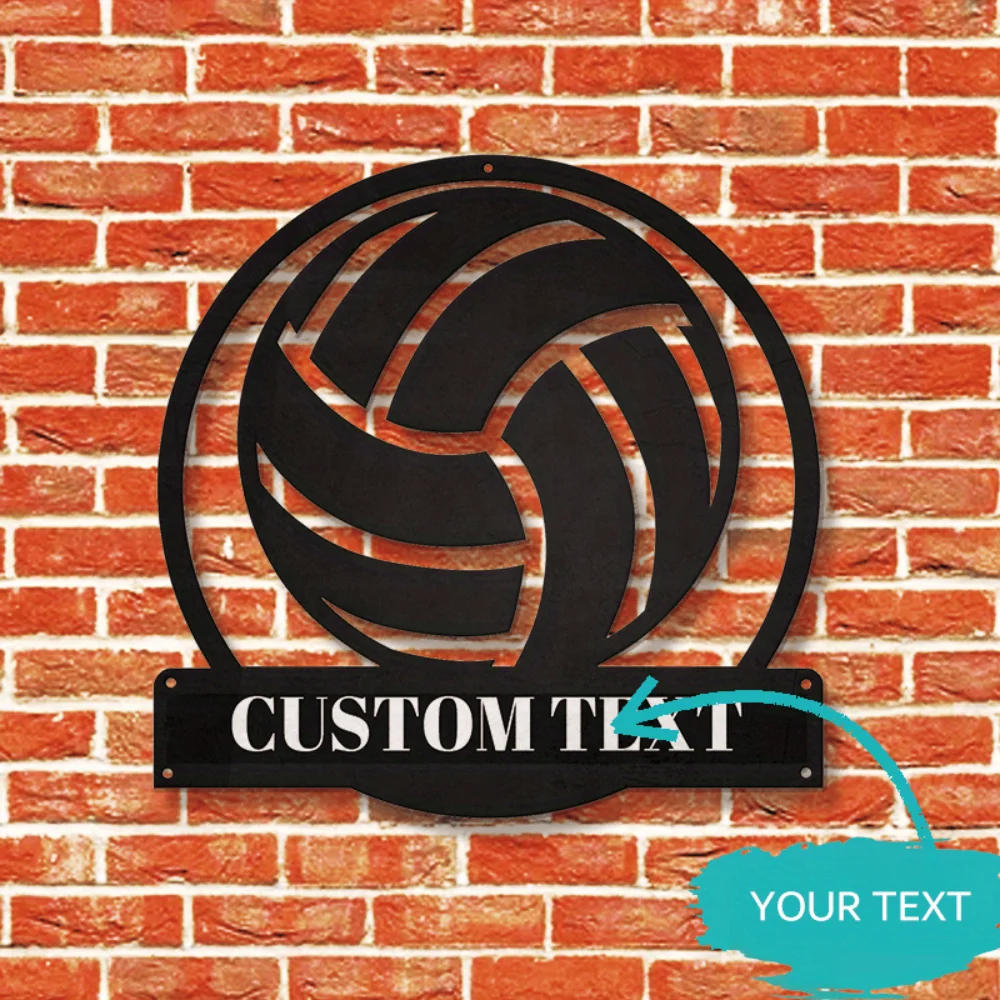 Unique Custom Metal Volleyball Wall Decoration Contemporary Style Personalized for Sports Fans Multi - Use Indoor Outdoor Art