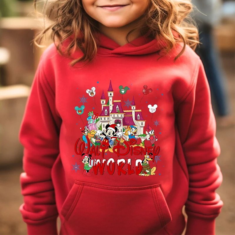 Merry Christmas Mickey Friends kids hoodie plus fleece sweatshirt holiday gift for boys and girls