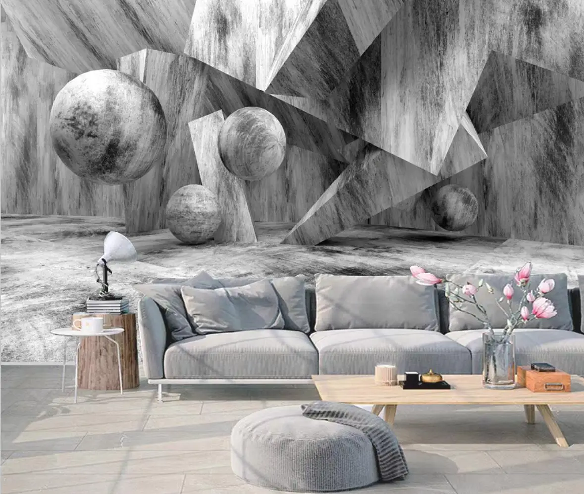 beibehang custom Ball stone cement Mural Wallpaper 3D Wall Painting Living Room TV Sofa Bedroom wall paper Home Decor Frescoes