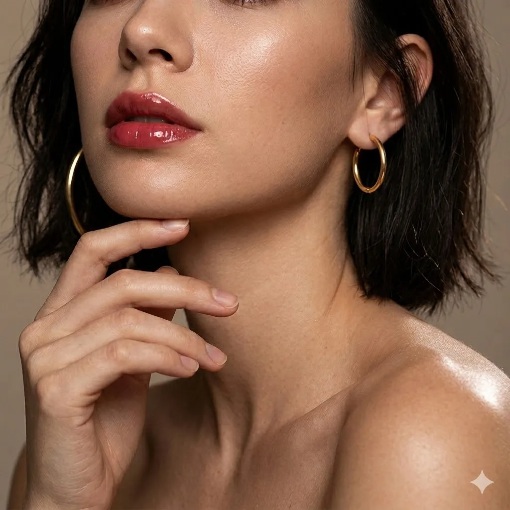 St-Delan Women's Stainless Steel Earrings ‌Minimalist Hoops Earrings Fashion Earrings Versatile Perfect for Date & Gift