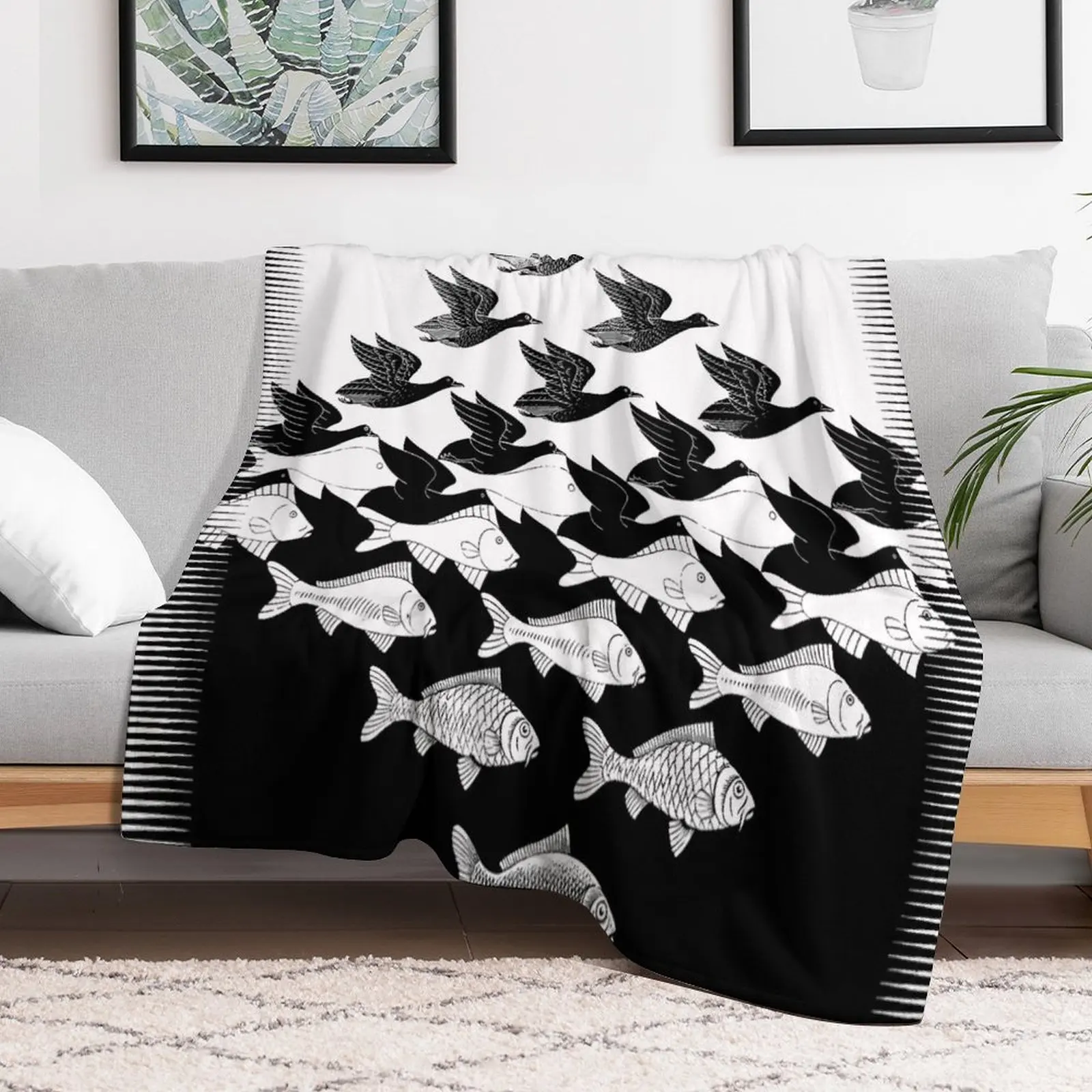 

Escher - Sky and Water Throw Blanket Summer Beddings Stuffeds Soft Softest Blankets Luxury Thicken Furrys Blankets