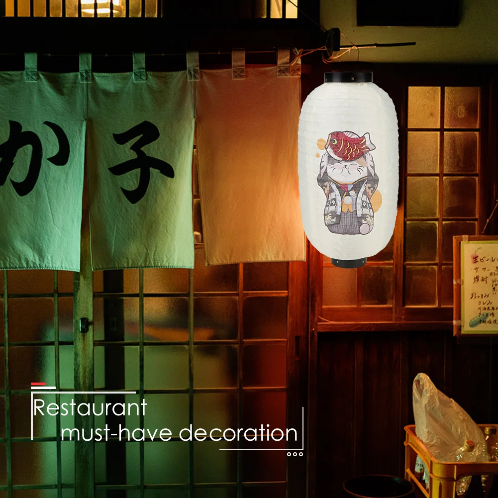 

Уличный подвесной фонарь с принтом «Счастливый кот», 10 дюймов, тканевый, водонепроницаемый, милый, простой, для декора ресторанов и баров (Чочин)