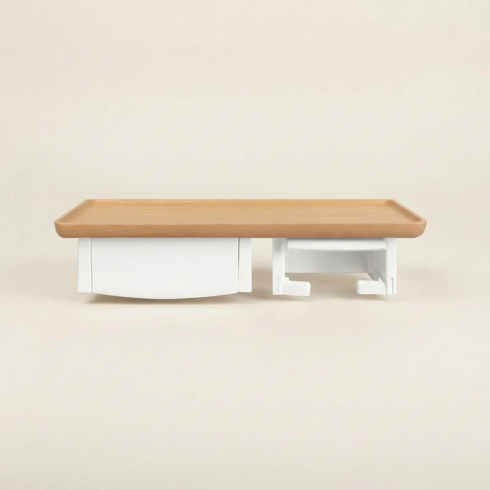 Compact Wood Toilet Paper Holder with Shelf for Bathroom Wall Organizer Storage Rack