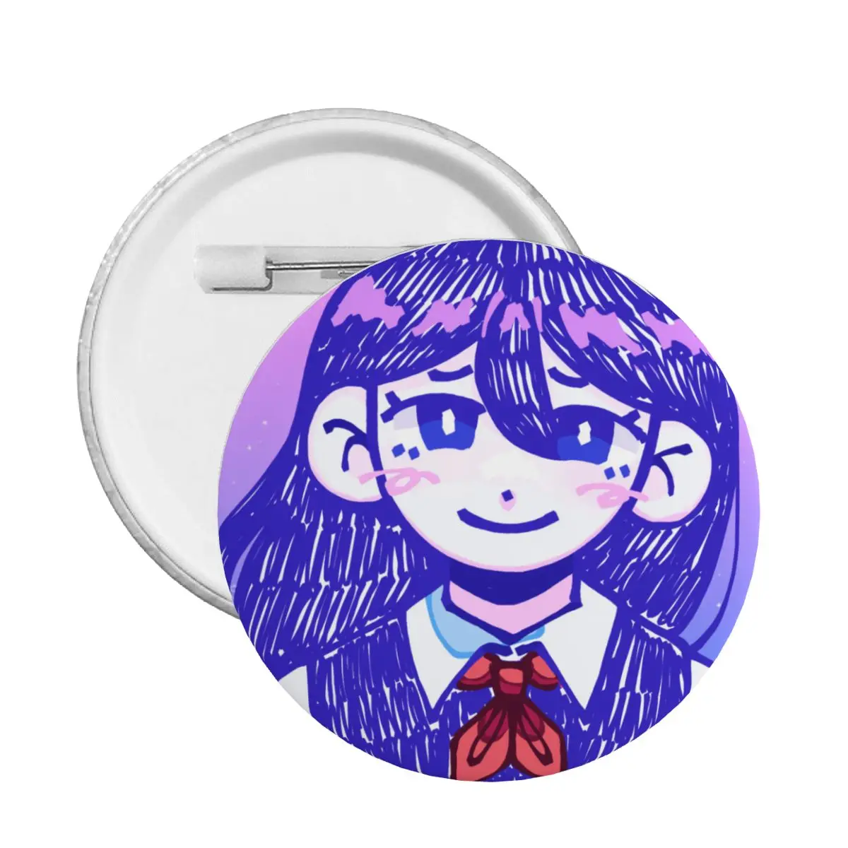 Mari Omori juego de Manga, Pin de botón redondo para mochila, broche de insignia Pinback personalizable