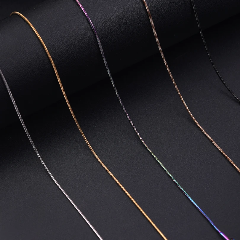 10pcs 1.2mm Round Snake Chains Necklace Jewelry 45/50/60/70cm Length 5 Colors Unisex Stainless Steel Necklace Women Men Jewelry