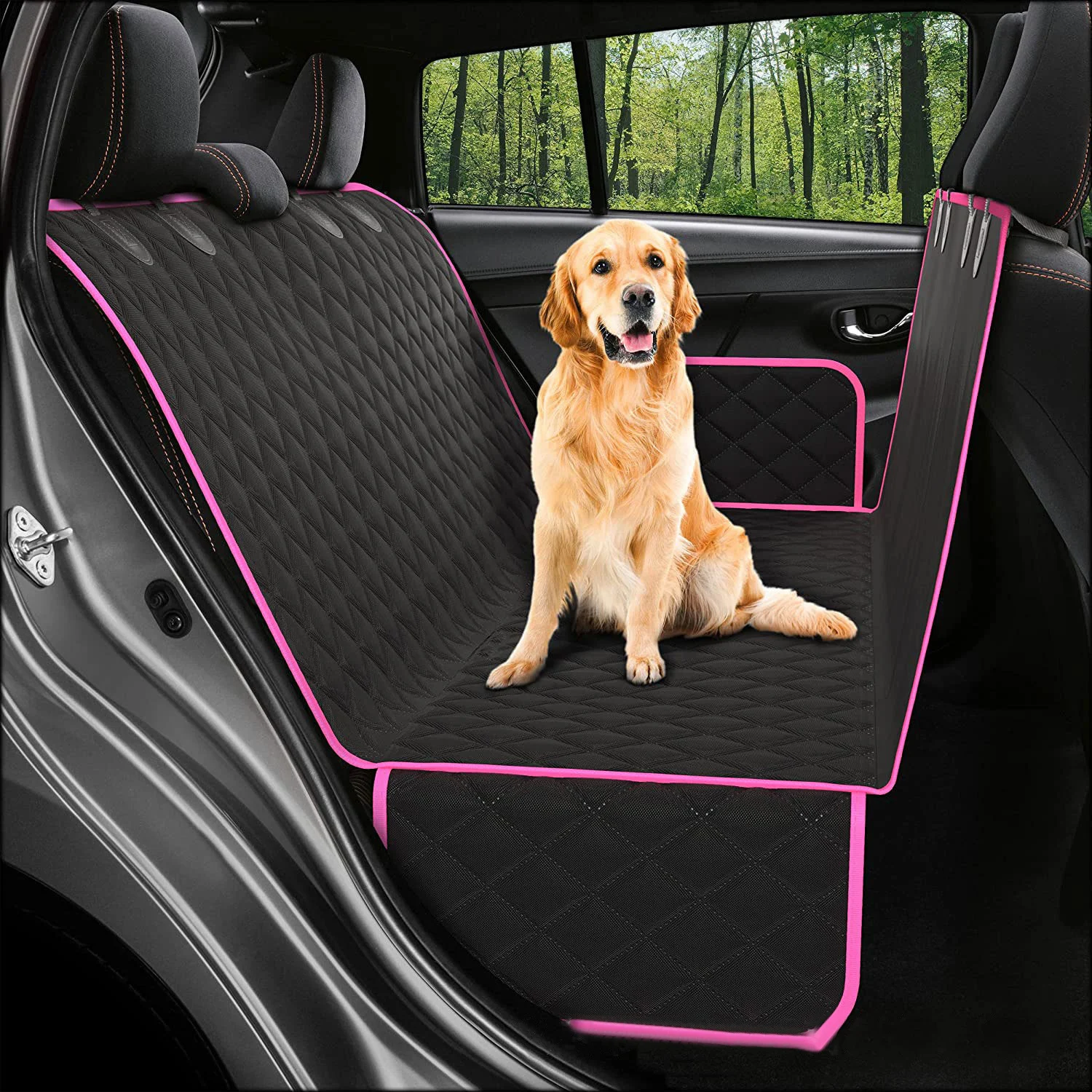 Hamaca de viaje impermeable para mascotas, Protector de asiento trasero de coche, Alfombrilla de seguridad, funda de asiento de coche para perros