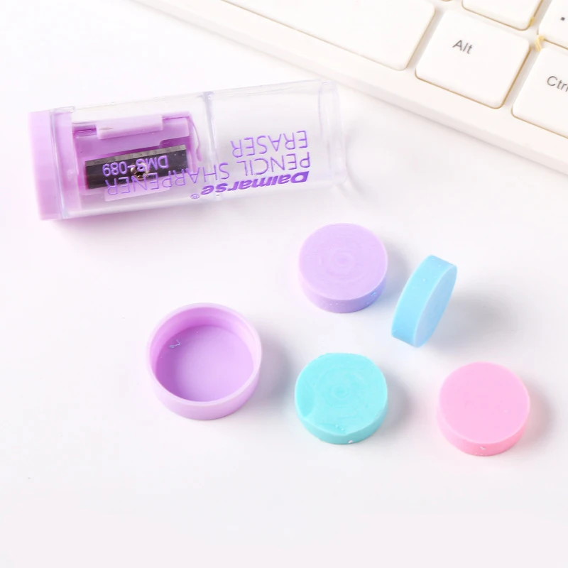 かわいいキャンディーカラー鉛筆削り、カワイイ消しゴム、学用品に戻る、4個、1個、2個