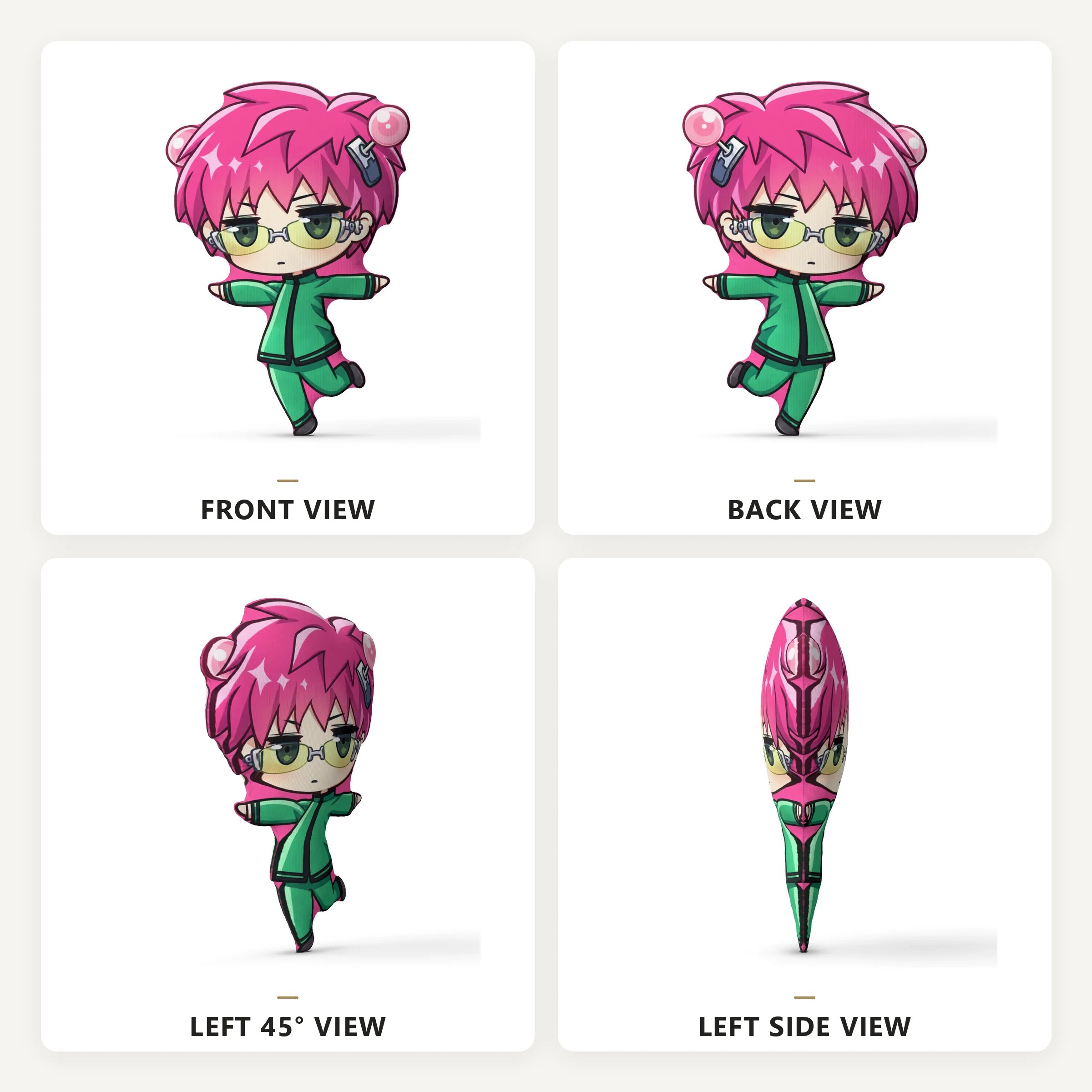 Saiki Kusuo Jump Pose 2D Flat Printing Shaped Stuffed Throw Pillow Decorative Cushion Pillow for Sofa Room Party Decor 5
