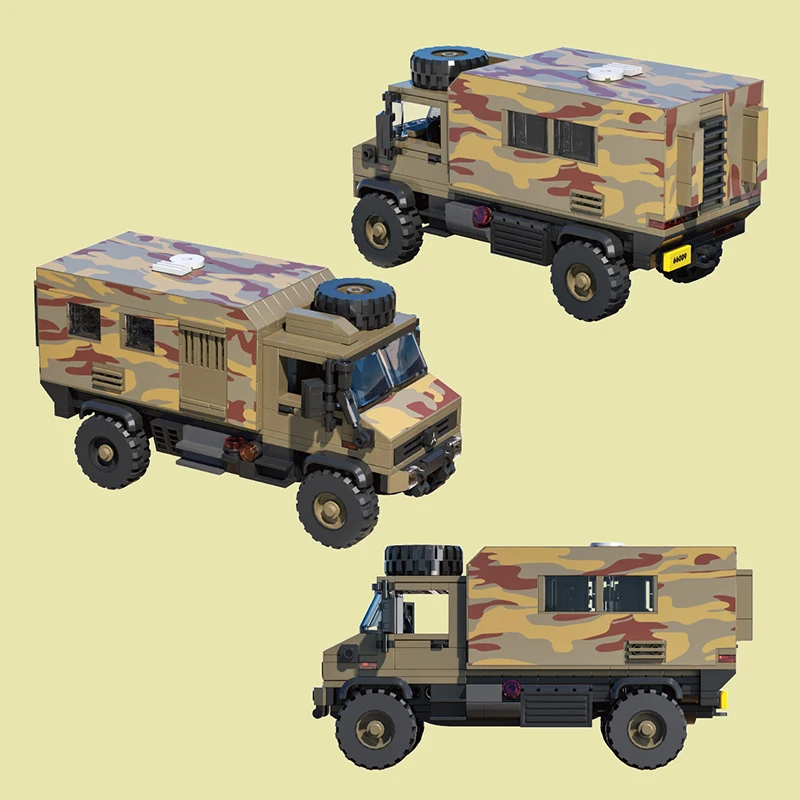 Blocs de construction rétro ORV U4000, 643 pièces, voiture blindée, transport, véhicule tout-terrain, modèle de briques, jouet pour enfants, cadeau pour garçons