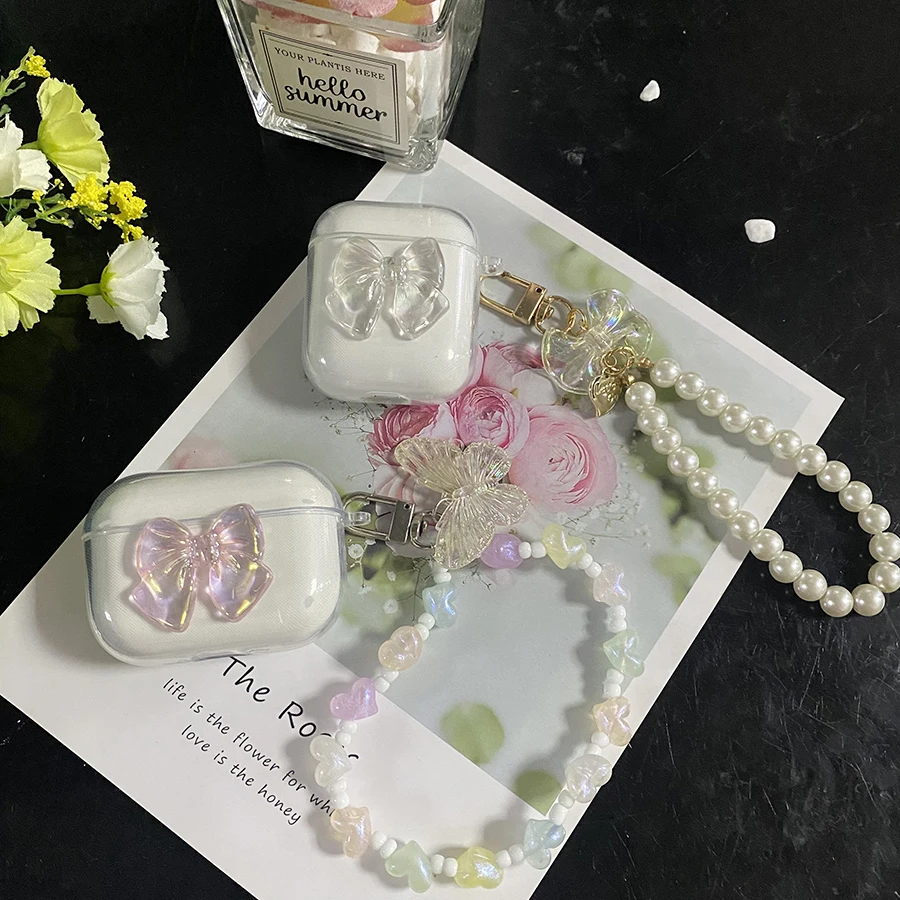 ل Realme براعم Air5 برو غطاء لطيف الحبل حالة سيليكون سماعة شفافة غطاء حقيبة مع المفاتيح القلب حقيبة