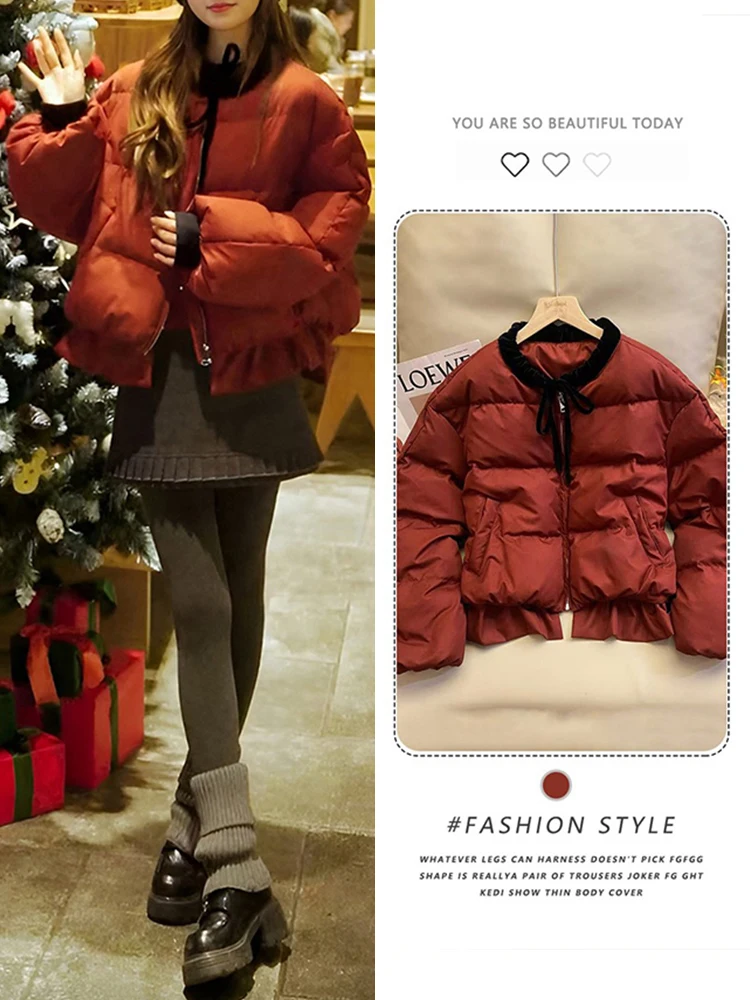 

Faionable Thiened Casual Cotton Jaet Women's Winter New Sle ular All-Match Warm Cotton Coat Sli Commute Sle