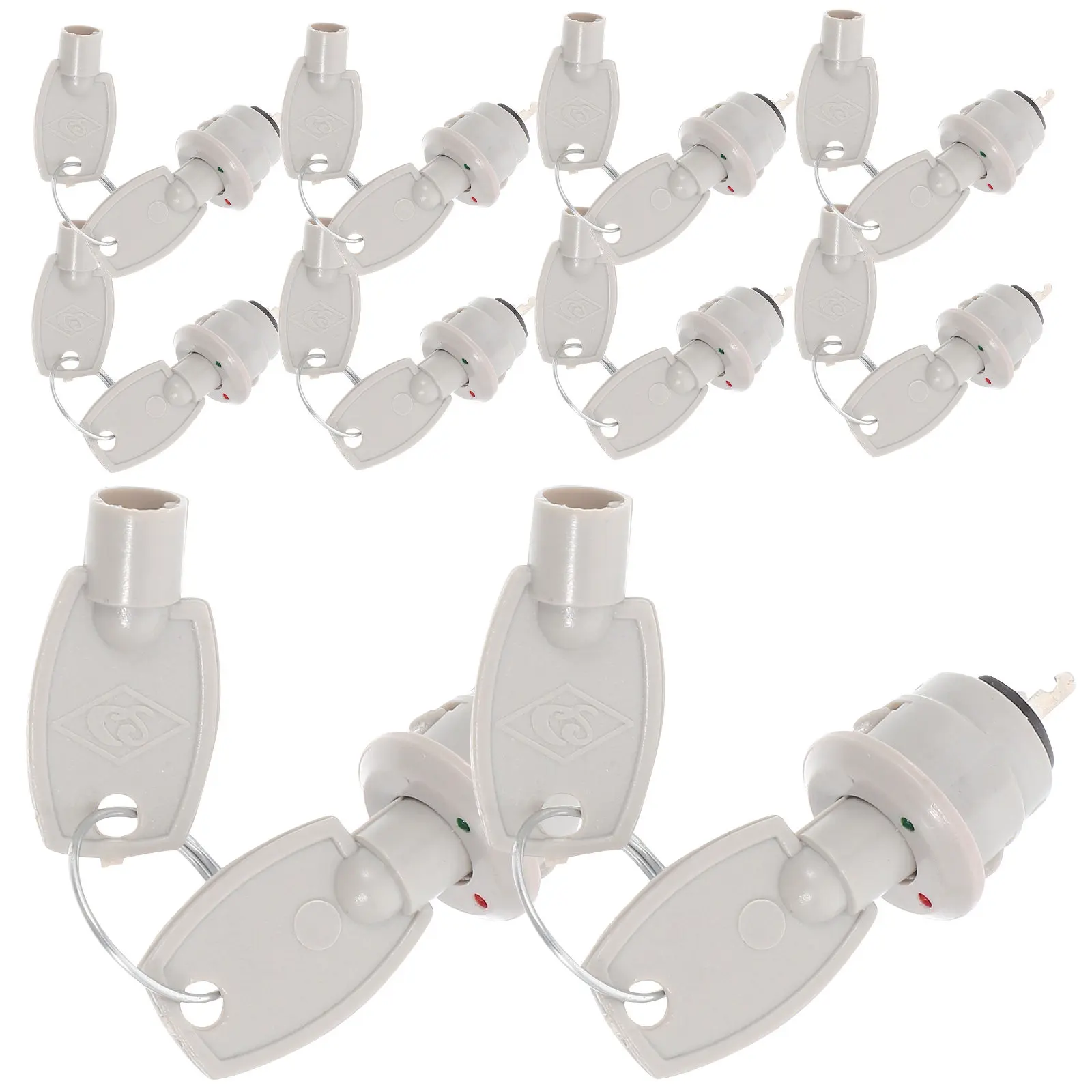 10Sets Telephone Switch Lock Plastic Heavy Duty Key Switch for Fire Hydrant Reset Security System Emergency