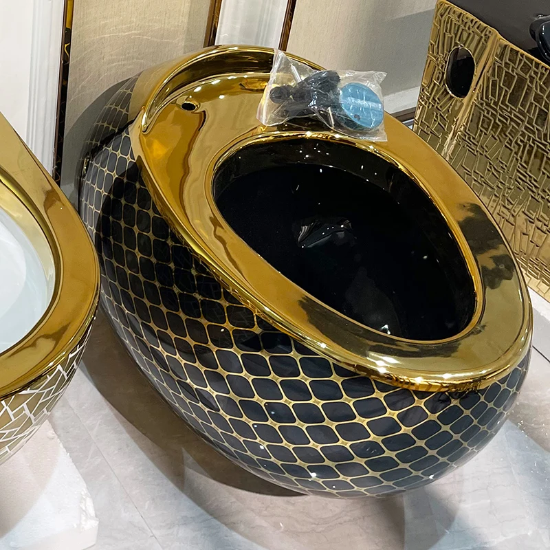 

Gold silver toilet wall row drainage wall mounted suspension plated gold invisible water tank