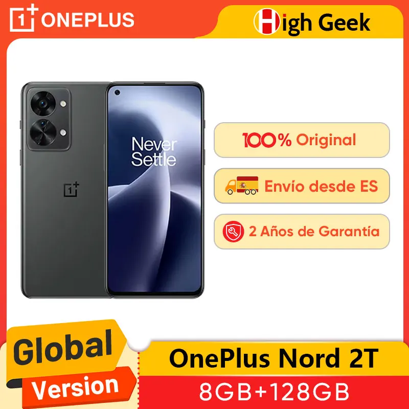 Global Version OnePlus Nord 2T 5G Smartphone MTK Dimensity 1300 90Hz AMOLED 32MP Camera 4500mAh 80W Fast Charging