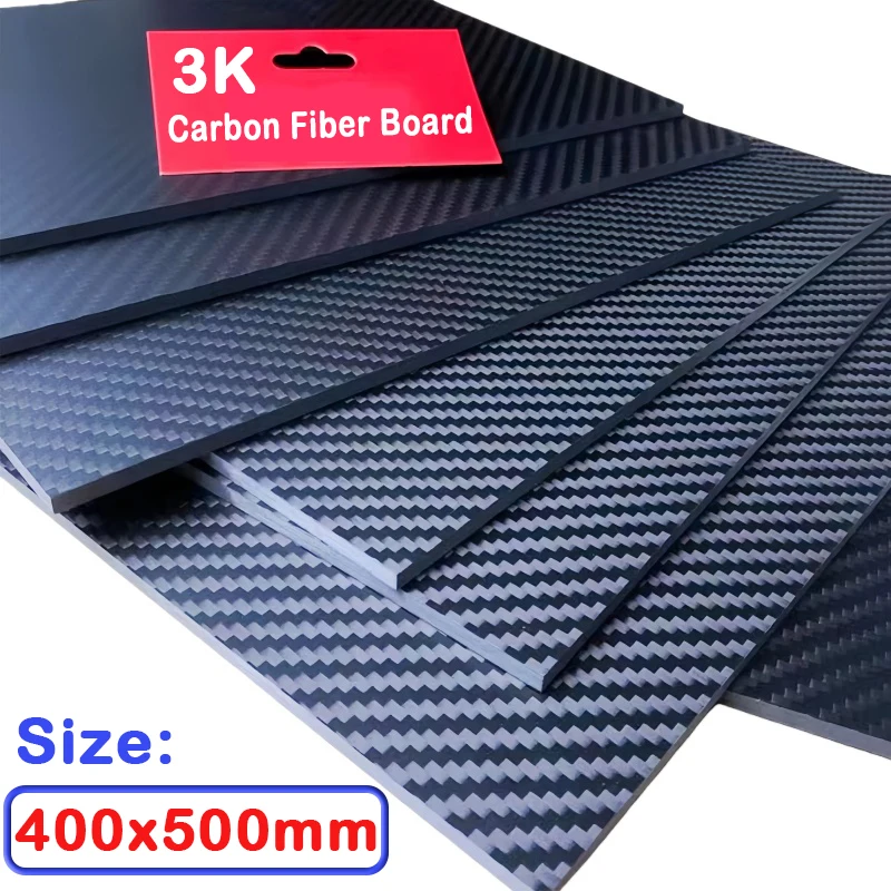 1PCS 400x500mm Carbon Fiber Board 3K Carbon Fiber Composite Board Panel High-quality Model Materia Anti-UV Thickness1mm~5mm