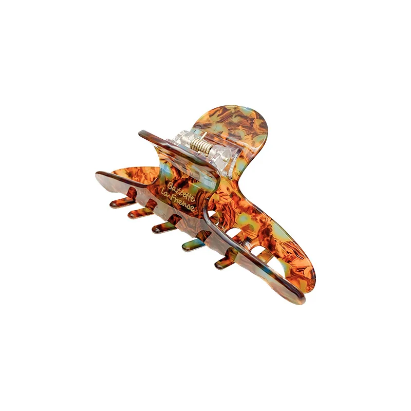 Pinza para el pelo de tiburón grande estilo nicho elegante, horquilla de acetato de alta gama, accesorio para el cabello en la parte posterior de la cabeza