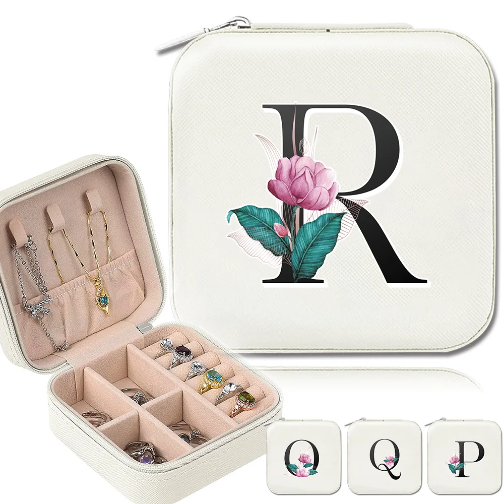 Jewelry Storage Box PU Leather Waterproof Organizer Fashion Jewelry Storage Box Women's Jewelry Whitemarble Series Storage Box