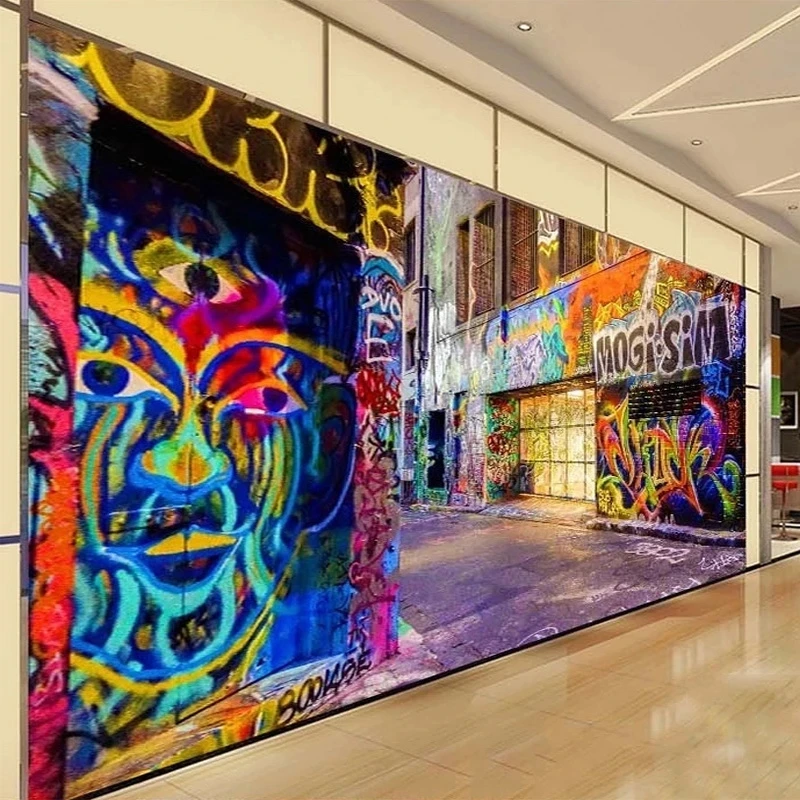 Customized Wallpaper 3D Modern Personality Graffiti Street Mural Restaurant Cafe Bar Living room sofa TV background wall bedroom