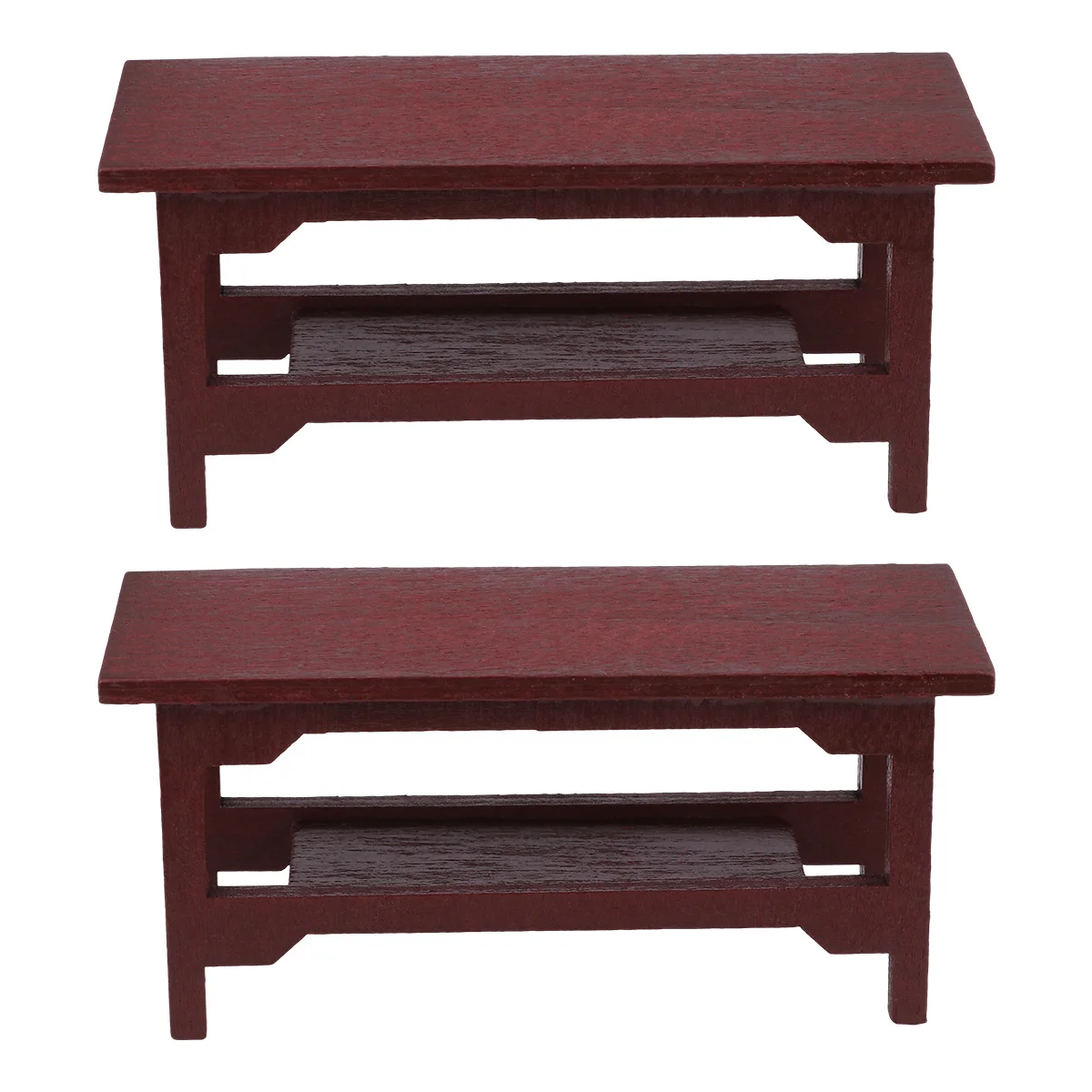 

2Pcs Mini Wooden Desk Chinese Style Home Decor Craft for Living Room Office Miniature Furniture Decoration Photography Props Set