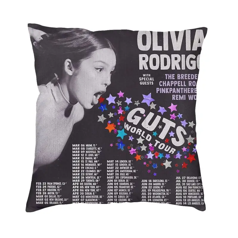 Custom Olivia Vampire Rodrigos Sour Guts Cushion Cover Two Side 3D Print Throw Pillow Case for Sofa Pillowcase Home Decorative