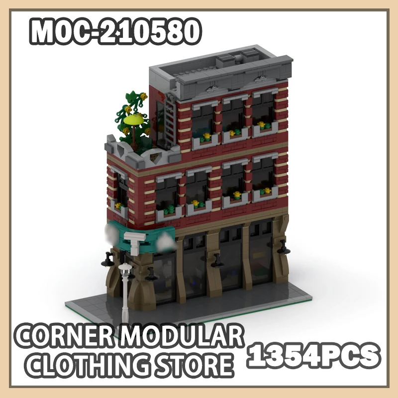 

MOC-210580 Corner Modular Clothing Store High-Quality Miniature DIY Building Block Small Particlel Brick Exquisite Gifts 1354PCS